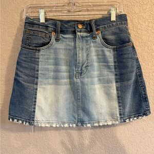 Madewell Two-Tone Denim Mini Skirt